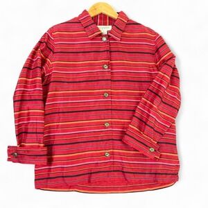 Womens Vtg Easy Spirit M Red Striped Thick Silk Jacket Poetcore Librarian Chic